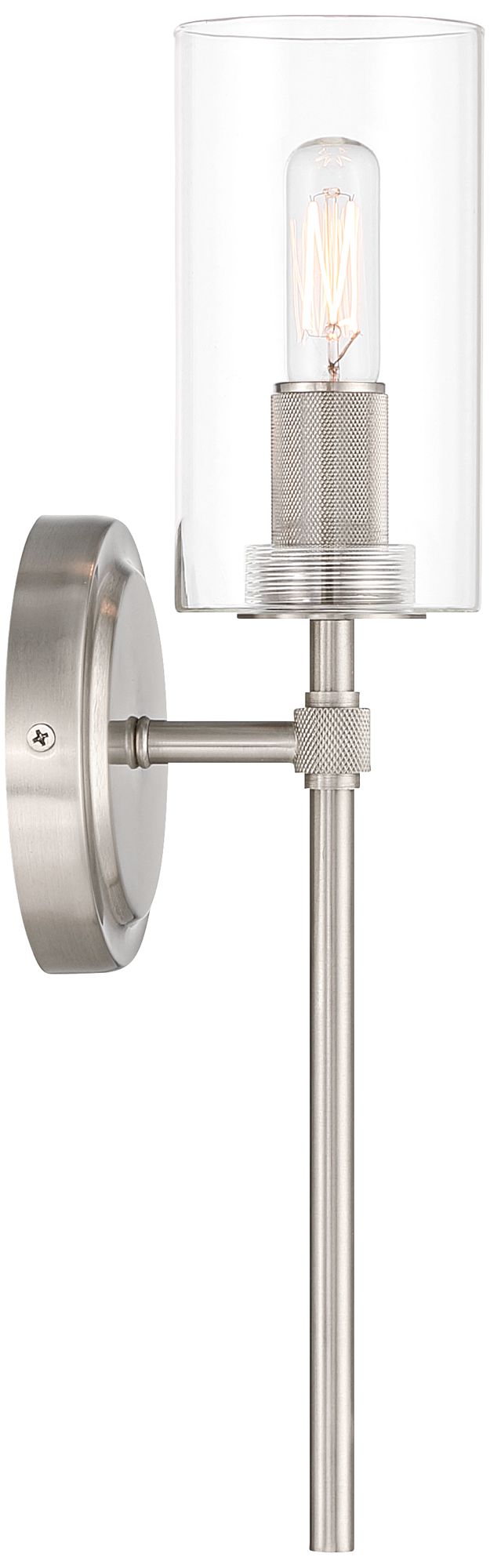 Image 7 Possini Euro Murdock 15 1/2"H Brushed Nickel Clear Glass Wall Sconce more views