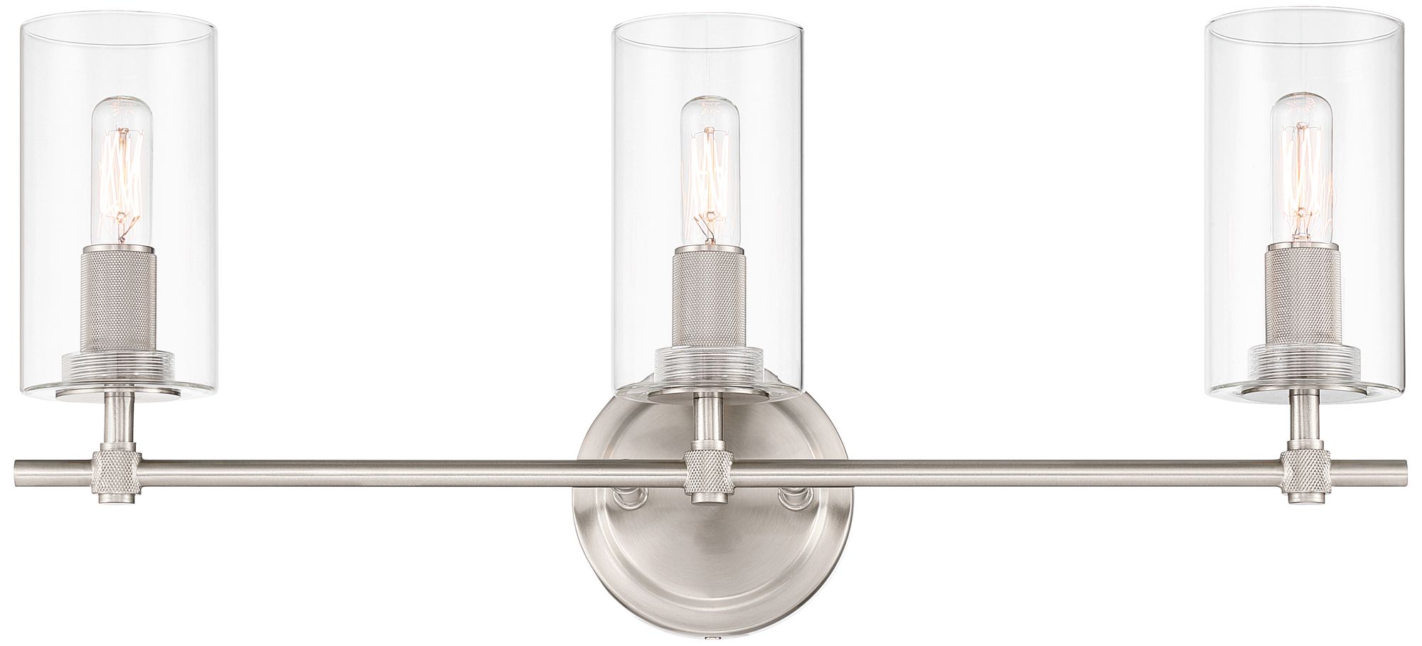 Image 2 Possini Euro Murdock 22" Brushed Nickel Clear Glass 3-Light Bath Light
