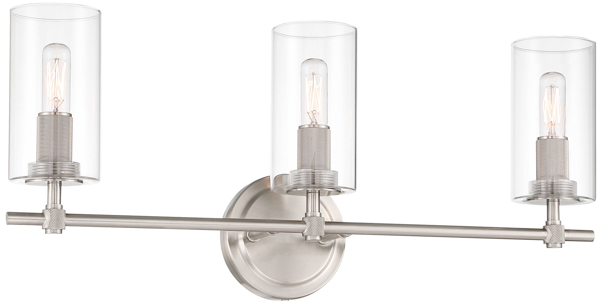 Image 5 Possini Euro Murdock 22" Brushed Nickel Clear Glass 3-Light Bath Light more views