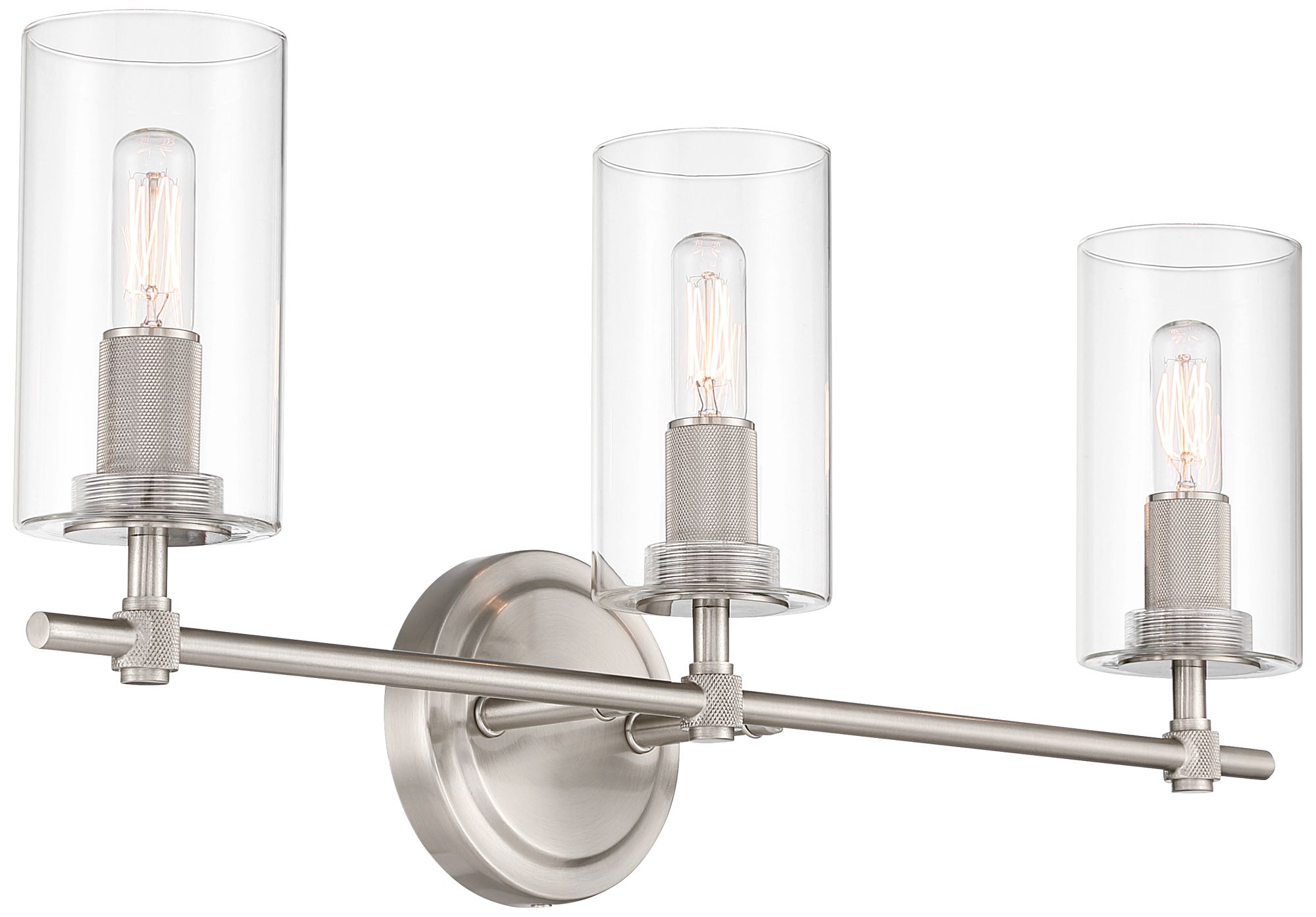 Image 6 Possini Euro Murdock 22" Brushed Nickel Clear Glass 3-Light Bath Light more views