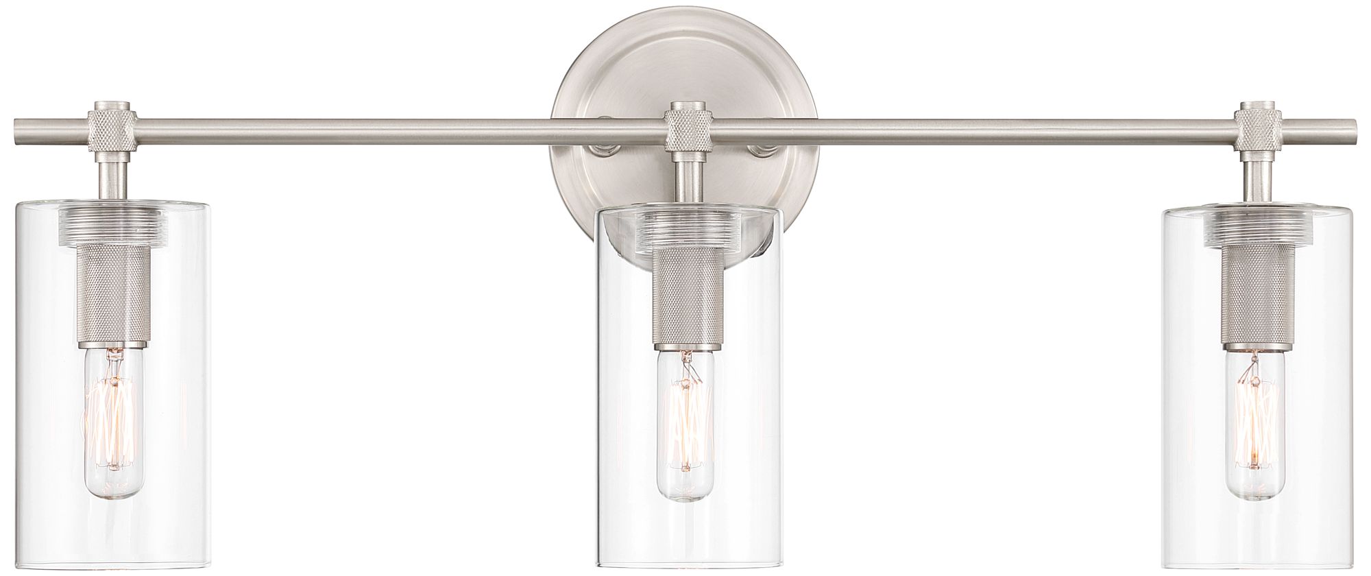 Image 7 Possini Euro Murdock 22" Brushed Nickel Clear Glass 3-Light Bath Light more views