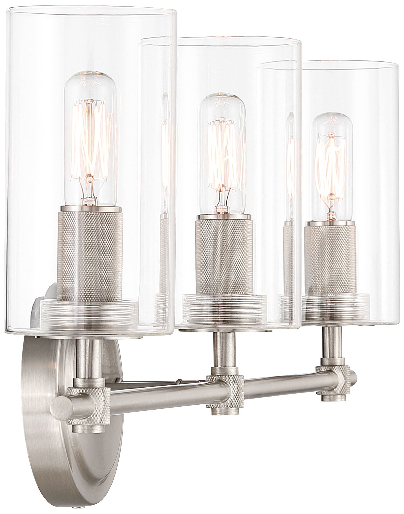 Possini Euro Murdock 22" Brushed Nickel Clear Glass 3-Light Bath Light