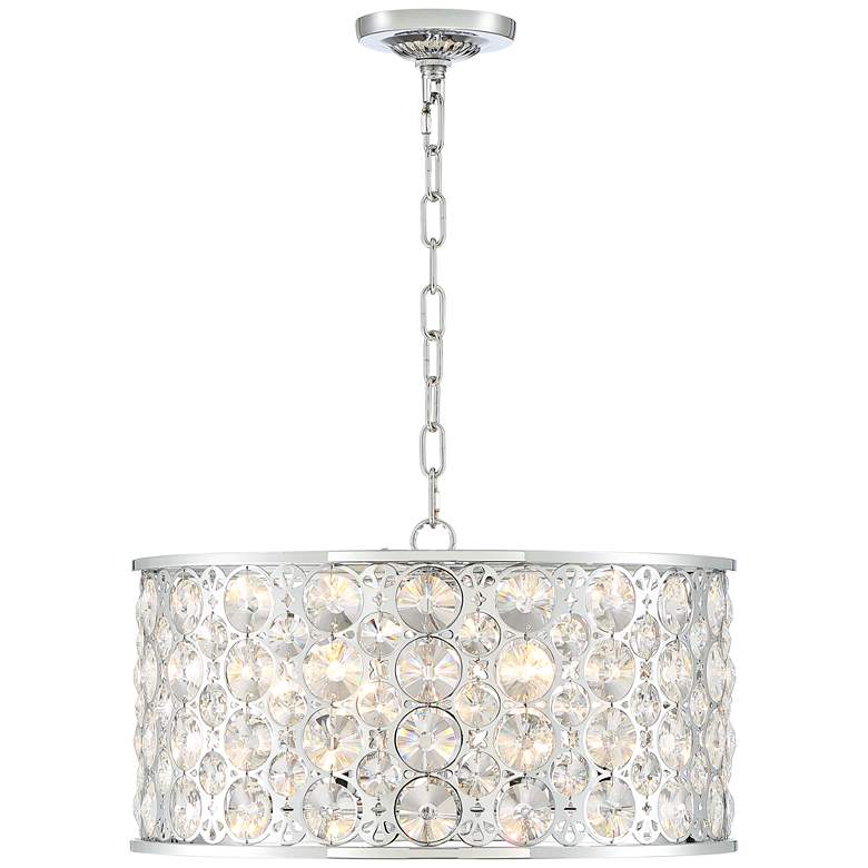 Image 6 Possini Euro Murphy 19 3/4" Wide Chrome and Crystal Drum Pendant Light more views