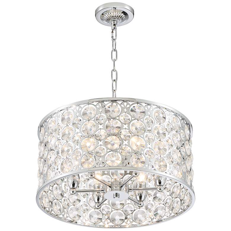 Image 7 Possini Euro Murphy 19 3/4" Wide Chrome and Crystal Drum Pendant Light more views