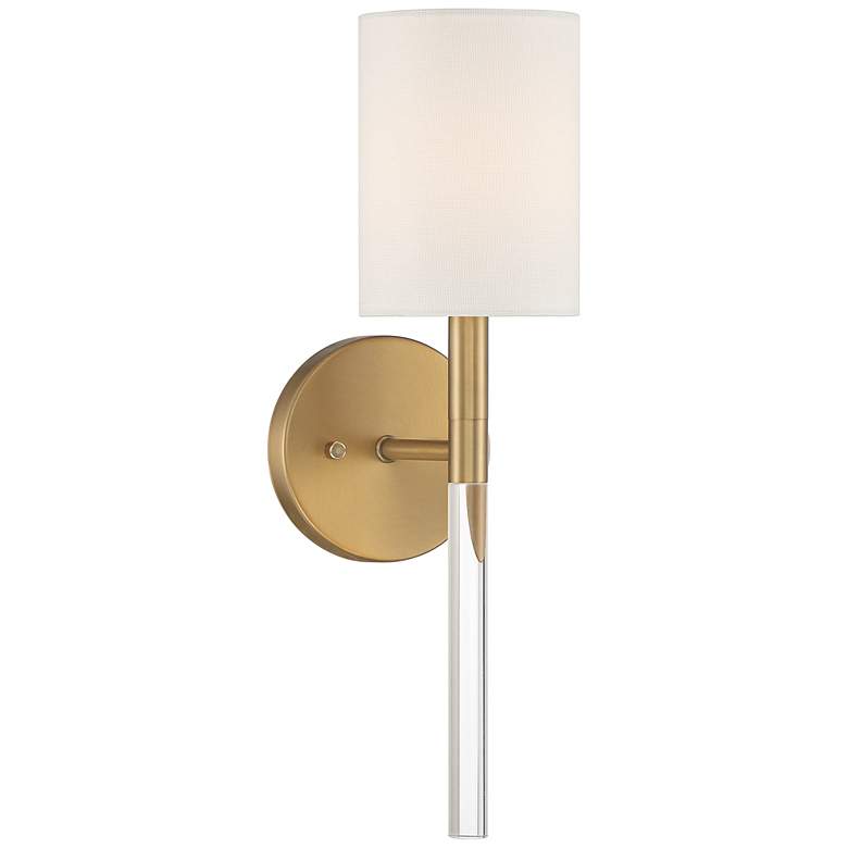 Image 2 Possini Euro Myers 17 1/2" High Warm Brass Clear Acrylic Wall Sconce