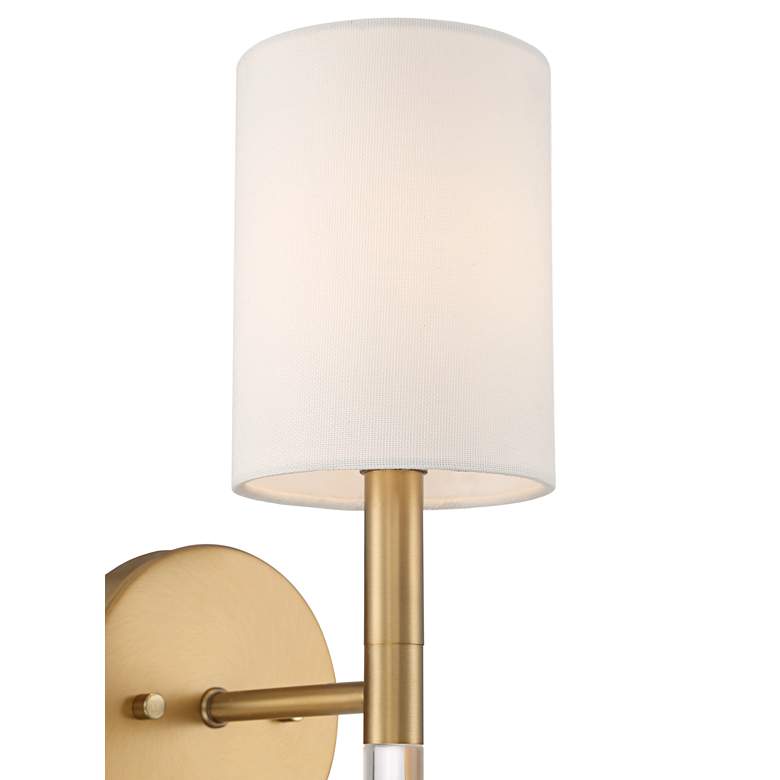 Image 3 Possini Euro Myers 17 1/2 inch High Warm Brass Clear Acrylic Wall Sconce more views