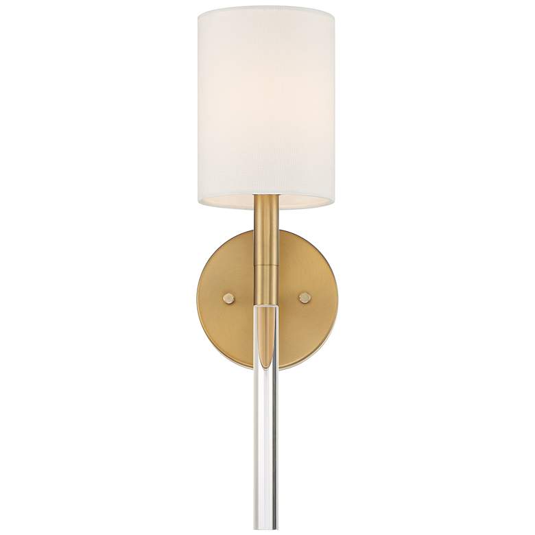 Image 4 Possini Euro Myers 17 1/2 inch High Warm Brass Clear Acrylic Wall Sconce more views