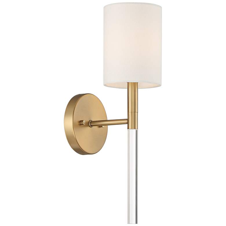 Image 5 Possini Euro Myers 17 1/2" High Warm Brass Clear Acrylic Wall Sconce more views