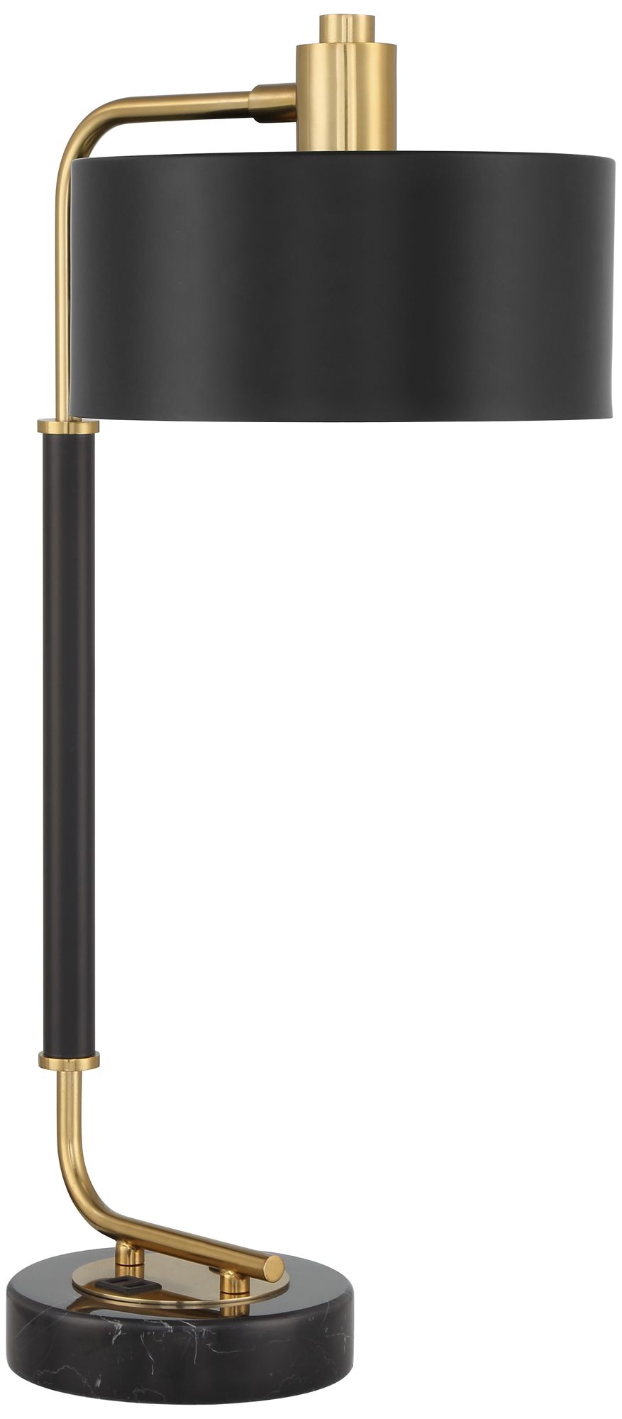 Possini Euro Myles 24" Modern Marble Base Dual USB Desk Lamp