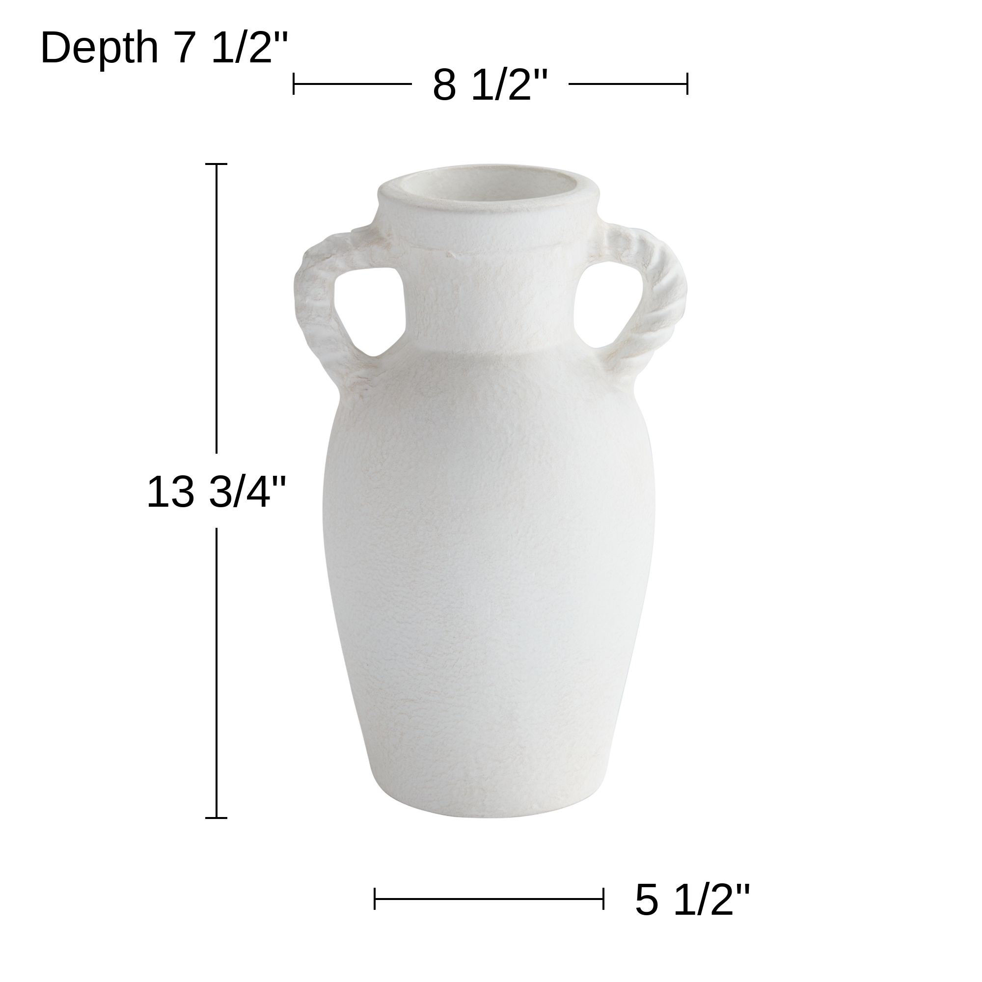 Possini Euro Myna 13 3/4" High White Papier-Mache Decorative Vase in scene