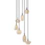 Thumbnail2 of Possini Euro Myriad 23 3/4" Wide Chrome Cognac Glass 6-Light Pendant