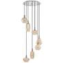 6_Possini Euro Myriad 23 3/4" Wide Chrome Cognac Glass 6-Light Pendant more views