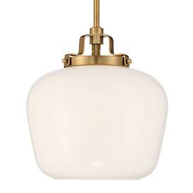 Image3 of Possini Euro Mystic 13" Gold and White Opal Glass Modern Pendant Light more views