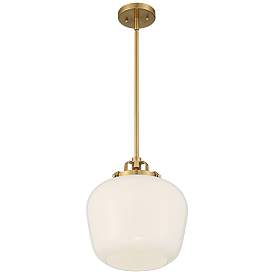 Image5 of Possini Euro Mystic 13" Gold and White Opal Glass Modern Pendant Light more views