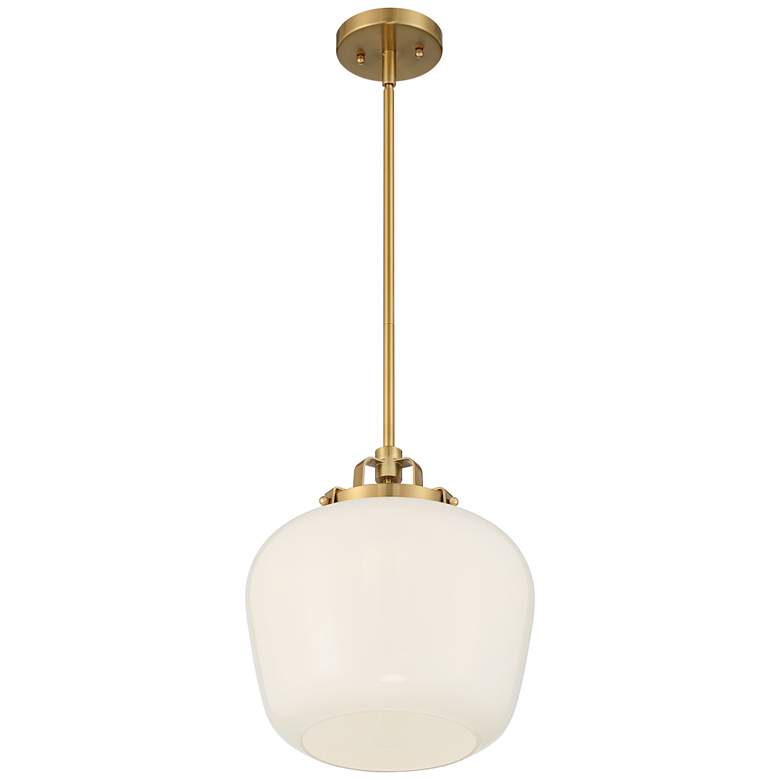 Image 5 Possini Euro Mystic 13 inch Gold and White Opal Glass Modern Pendant Light more views