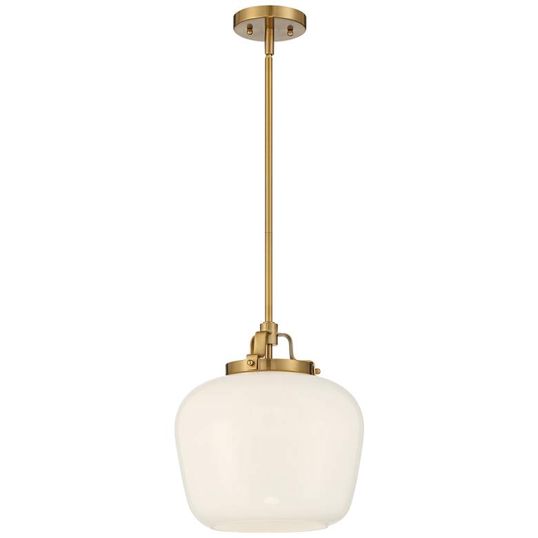 Image 6 Possini Euro Mystic 13 inch Gold and White Opal Glass Modern Pendant Light more views