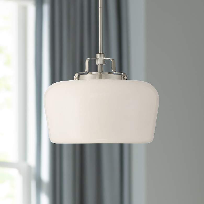 Image 1 Possini Euro Mystic 15 inch Wide Brushed Nickel Pendant Light