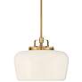 2_Possini Euro Mystic 15" Wide Gold and White Glass Modern Pendant Light