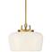 Possini Euro Mystic 15" Wide Gold and White Glass Modern Pendant Light