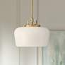 1_Possini Euro Mystic 15" Wide Gold and White Glass Modern Pendant Light