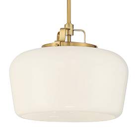 Image3 of Possini Euro Mystic 15" Wide Gold and White Glass Modern Pendant Light more views