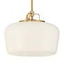 3_Possini Euro Mystic 15" Wide Gold and White Glass Modern Pendant Light more views