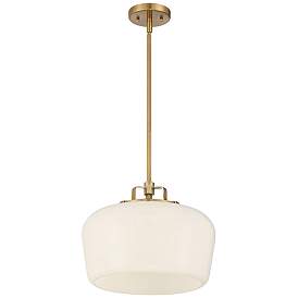 Image5 of Possini Euro Mystic 15" Wide Gold and White Glass Modern Pendant Light more views