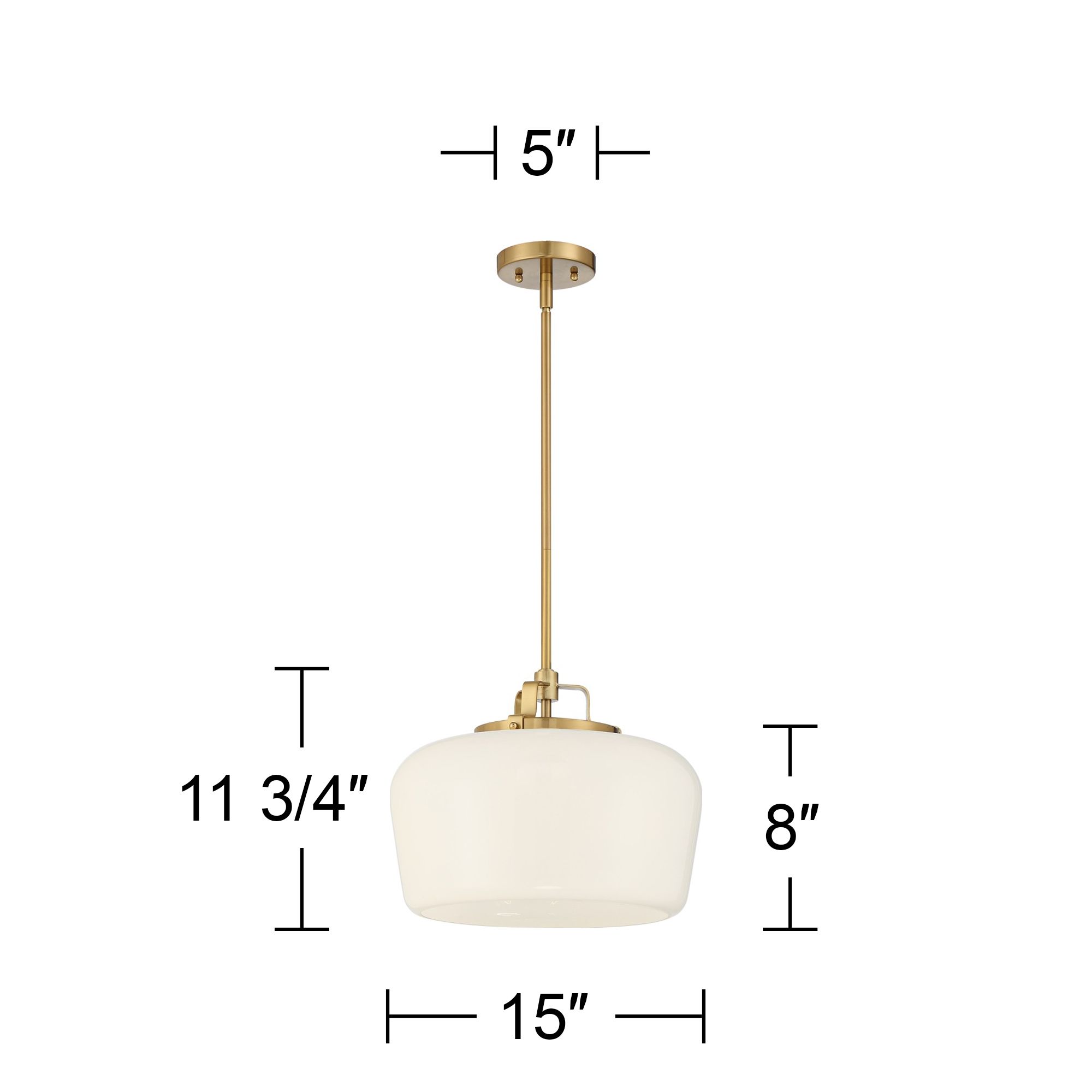 Image 7 Possini Euro Mystic 15" Wide Gold and White Glass Modern Pendant Light more views
