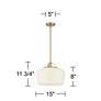 7_Possini Euro Mystic 15" Wide Gold and White Glass Modern Pendant Light more views