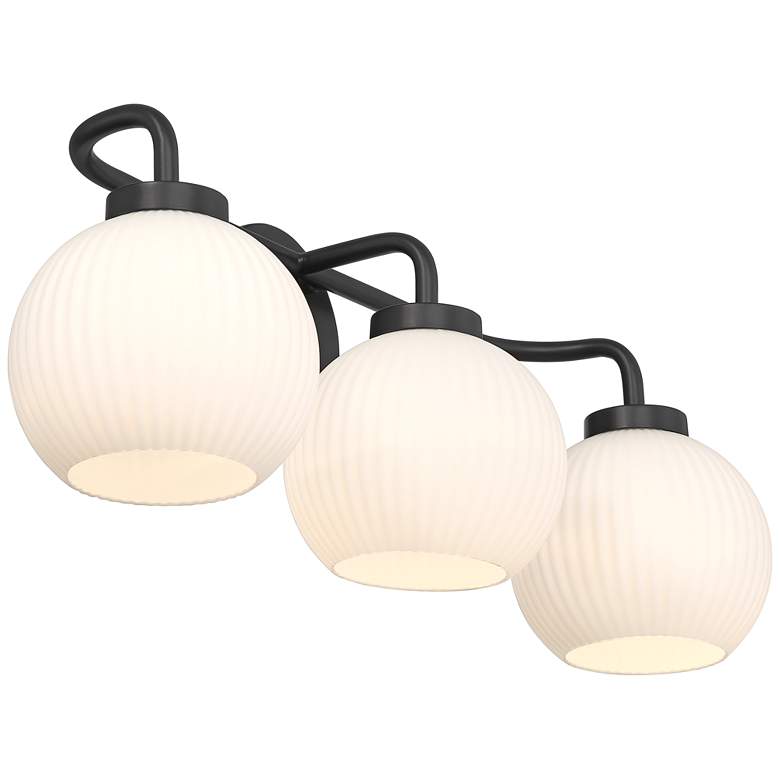 Image 7 Possini Euro Nadia 24" Wide Black 3-Light Bath Light more views