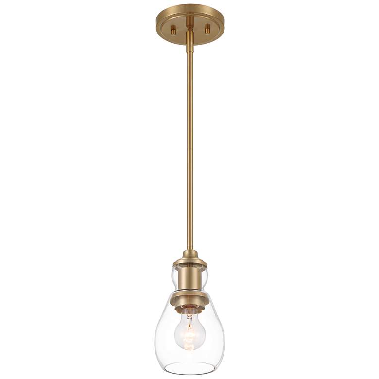 Image 6 Possini Euro Nagano 5 1/2" Wide Warm Brass Clear Glass Mini Pendant more views