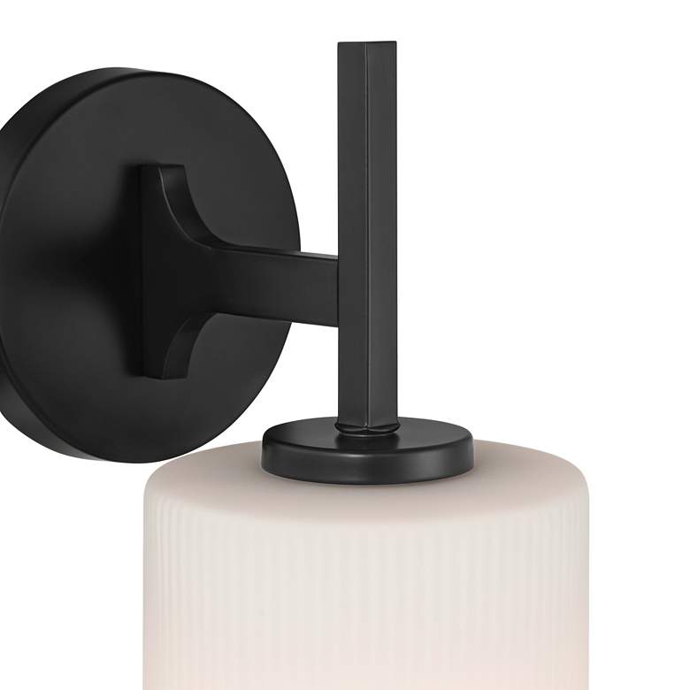 Image 3 Possini Euro Nanni 12" High Matte Black Wall Sconce Set of 2 more views