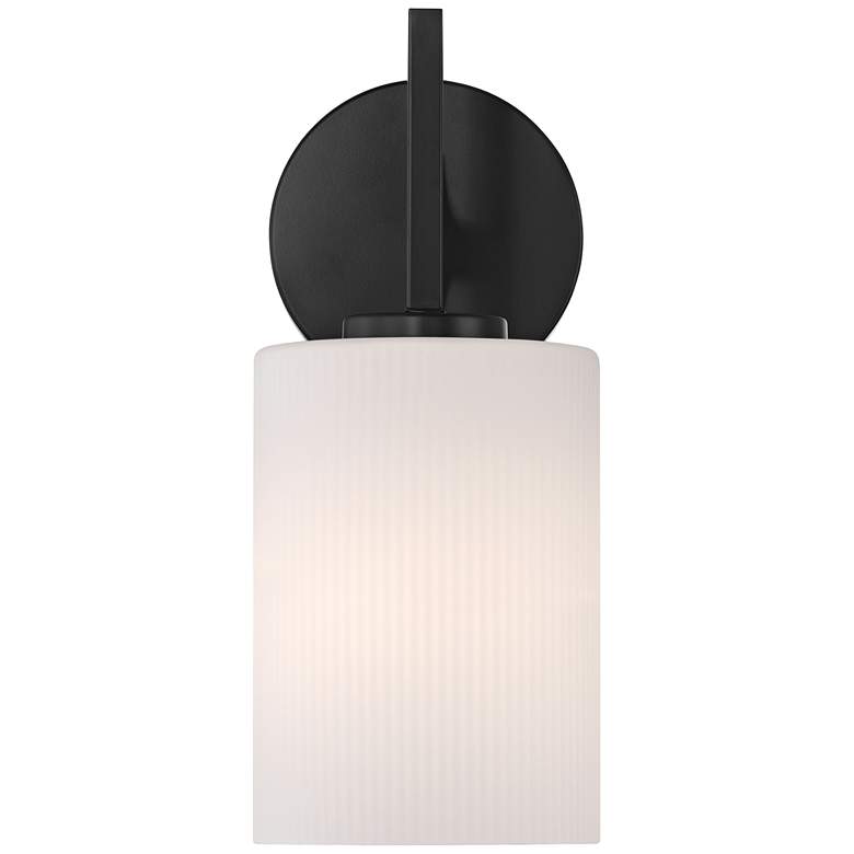 Image 5 Possini Euro Nanni 12" High Matte Black Wall Sconce Set of 2 more views
