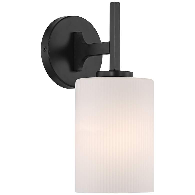 Image 6 Possini Euro Nanni 12" High Matte Black Wall Sconce Set of 2 more views