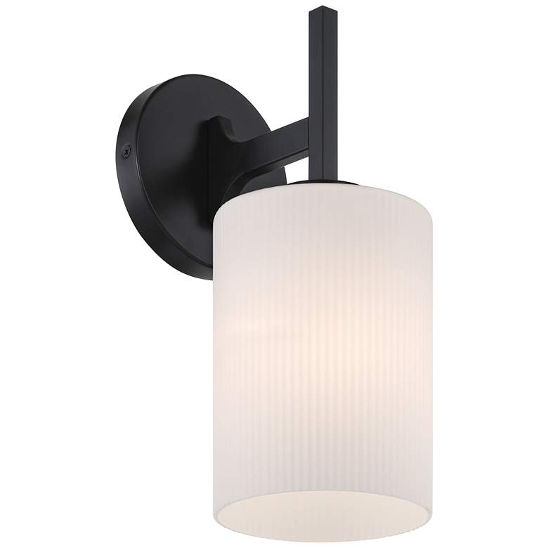 Image 7 Possini Euro Nanni 12" High Matte Black Wall Sconce Set of 2 more views