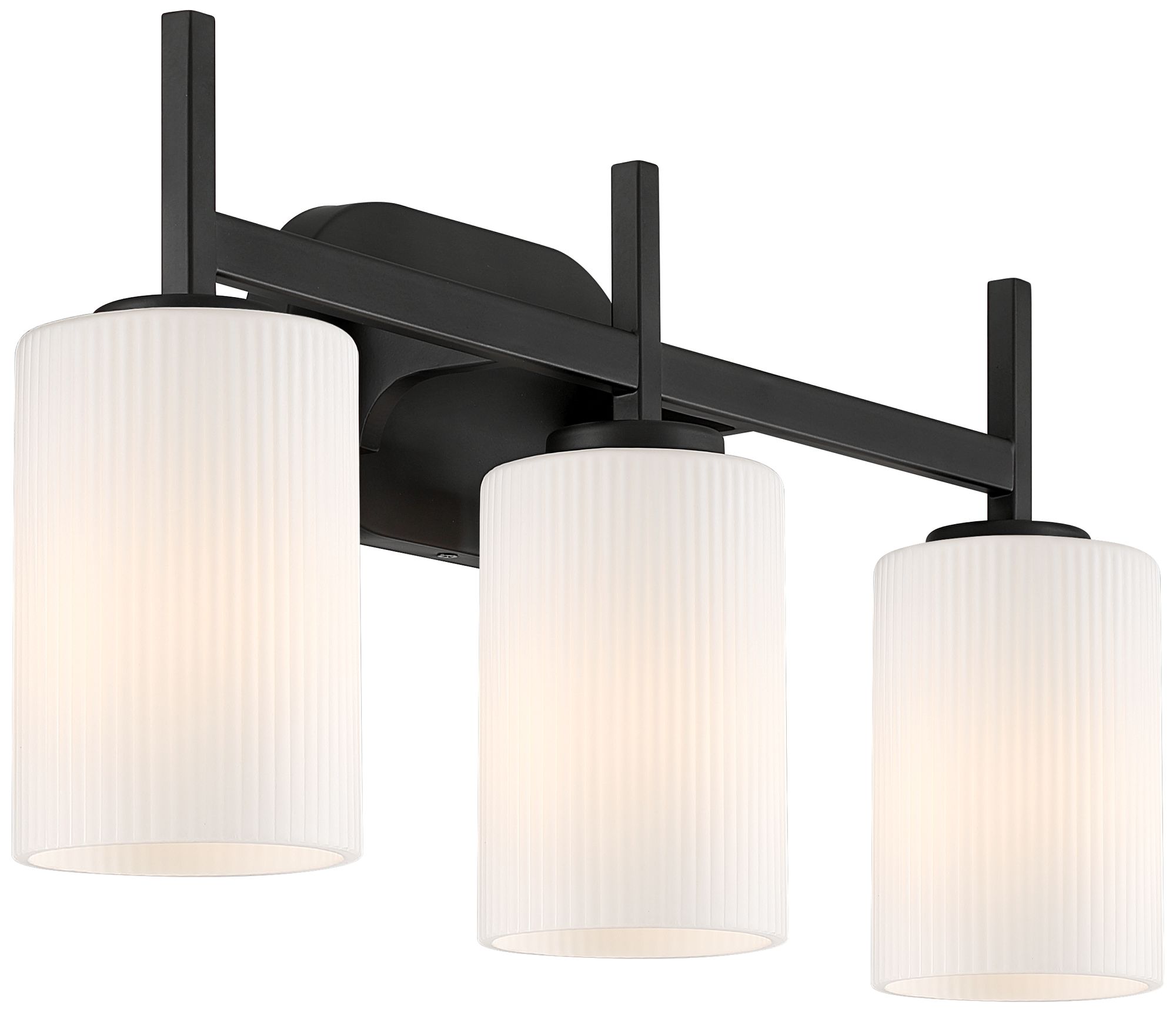 Image 6 Possini Euro Nanni 22" Wide Matte Black 3-Light Bath Light more views