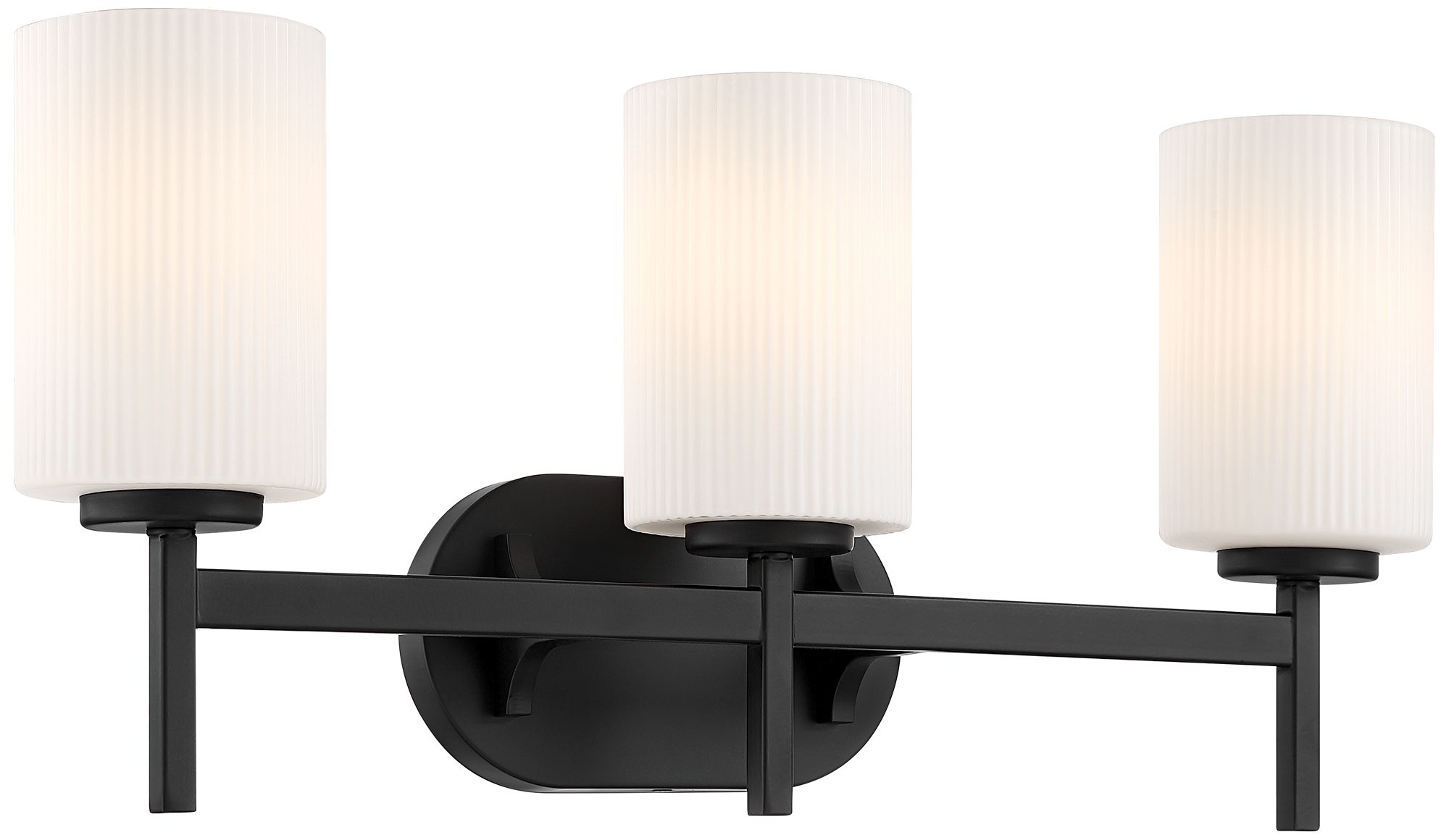 Possini Euro Nanni 22" Wide Matte Black 3-Light Bath Light