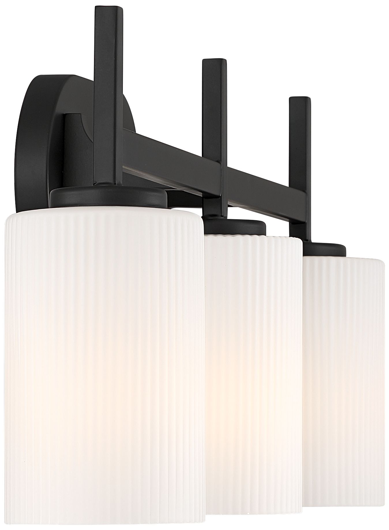 Possini Euro Nanni 22" Wide Matte Black 3-Light Bath Light