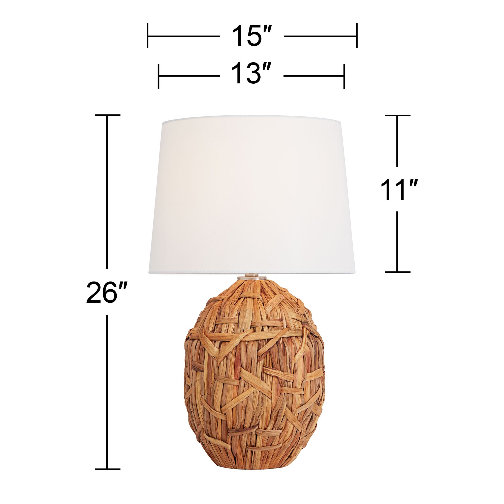 Possini Euro Nantucket 26" Natural Seagrass Modern Coastal Table Lamp in scene