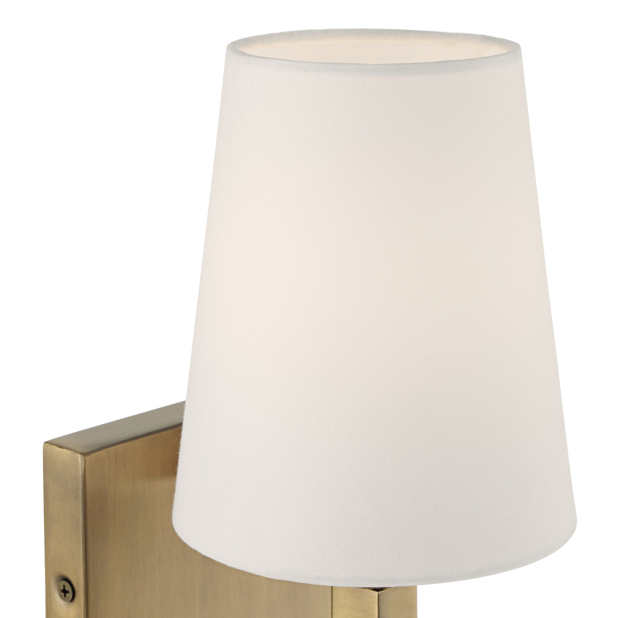 Image 3 Possini Euro Nasir 14" High Aged Brass and Linen Wall Sconce more views