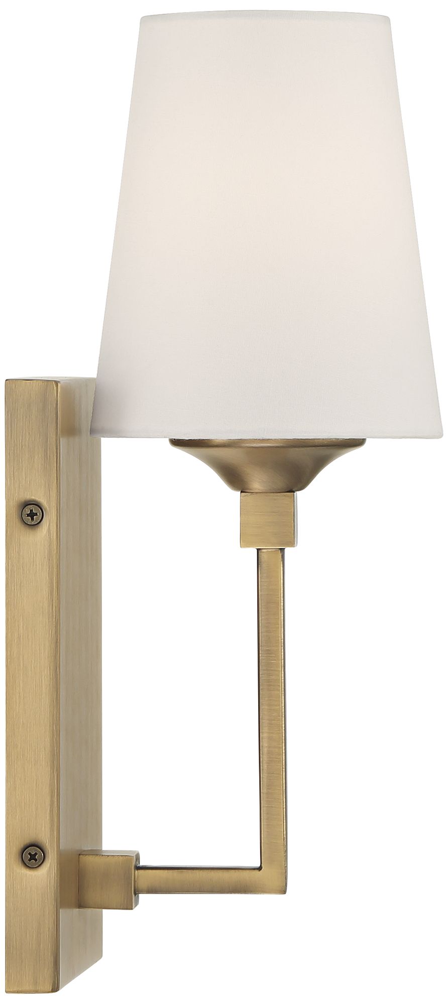 Possini Euro Nasir 14" High Aged Brass and Linen Wall Sconce