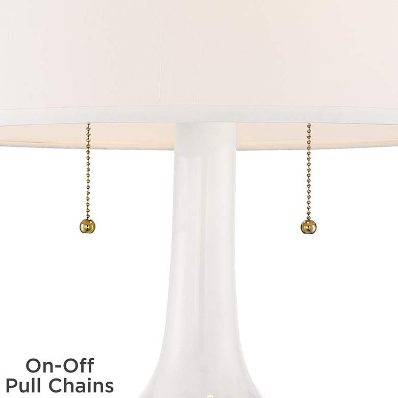 Image 3 Possini Euro Natalia 27" Ceramic Lamp with Round Black Marble Riser more views