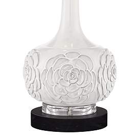 Image4 of Possini Euro Natalia 27" Ceramic Lamp with Round Black Marble Riser more views