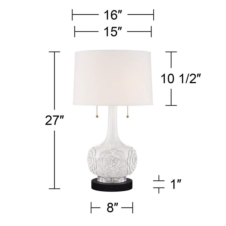 Image 5 Possini Euro Natalia 27 inch Ceramic Lamp with Round Black Marble Riser more views