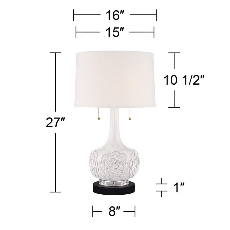 Image 5 Possini Euro Natalia 27" Ceramic Lamp with Round Black Marble Riser more views