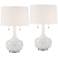 Possini Euro Natalia 27" White Ceramic Floral Table Lamps Set of 2