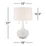 7_Possini Euro Natalia 27" White Ceramic Floral Table Lamps Set of 2 more views