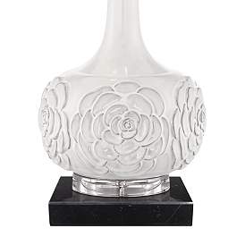 Image4 of Possini Euro Natalia 27" White Ceramic Lamp with Black Marble Riser more views