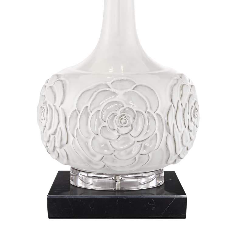 Image 4 Possini Euro Natalia 27" White Ceramic Lamp with Black Marble Riser more views