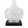 Possini Euro Natalia 27" White Ceramic Lamp with Black Marble Riser